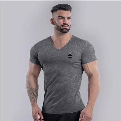 Hustle and Muscle Men T-shirt gray